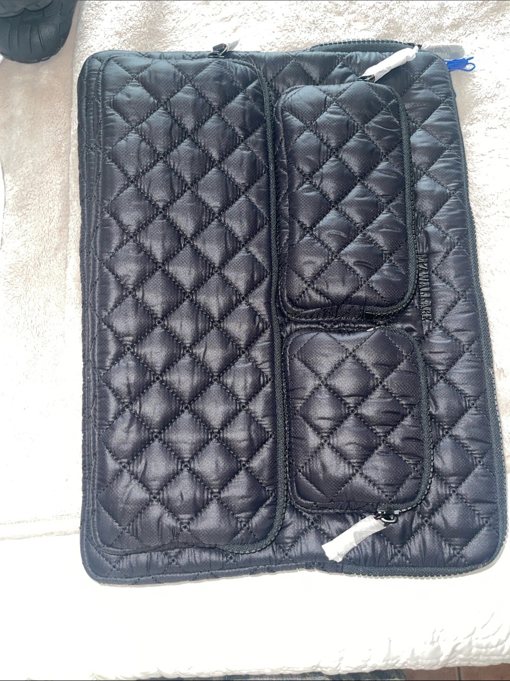 MZ Wallace Black Quilted Phone & Accessory Organizer Sleeve